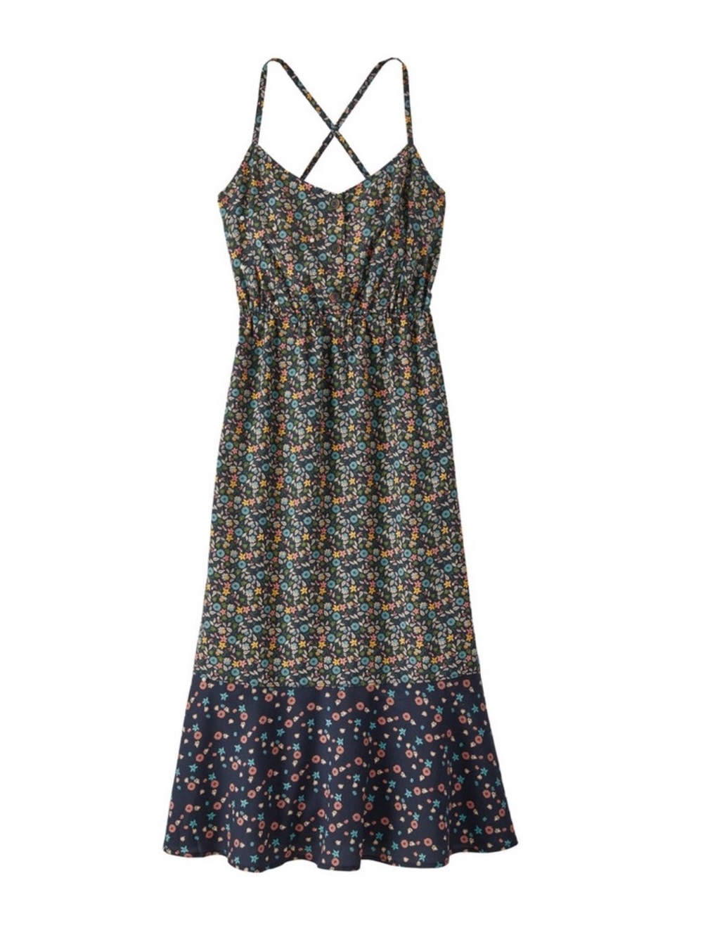Patagonia Lost Wildflower Dress Midi Floral Flowers Sundress New Navy Small